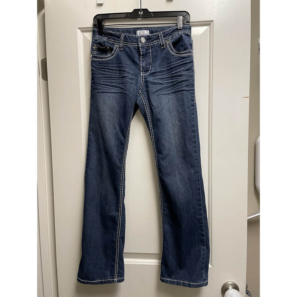 Xhilaration Blue Stone Wash Straight Leg Blue Denim Size 14